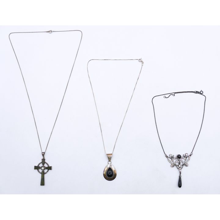 Box 3pc Designer Sterling Pendant Necklaces