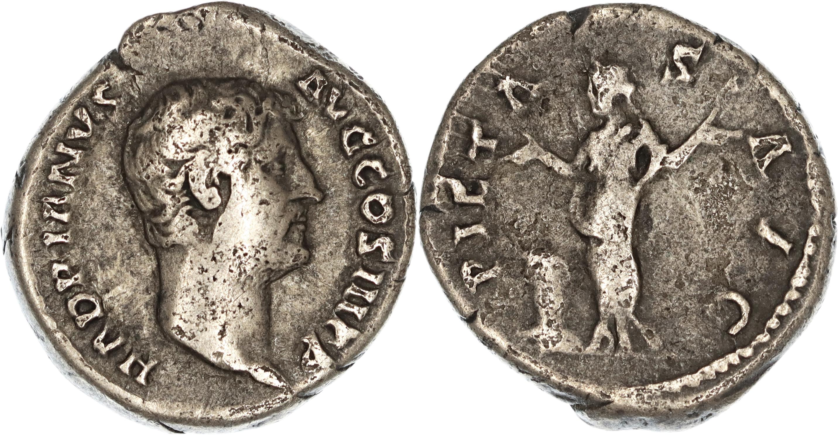 Roman Empire, Hadrian, Silver Denarius, 134-138 AD, gF