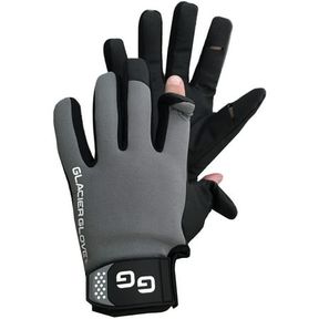 M GLACIER GLOVE ELITE ANGLER SLIT FINGER GLOVES - MEDIUM - BLACK