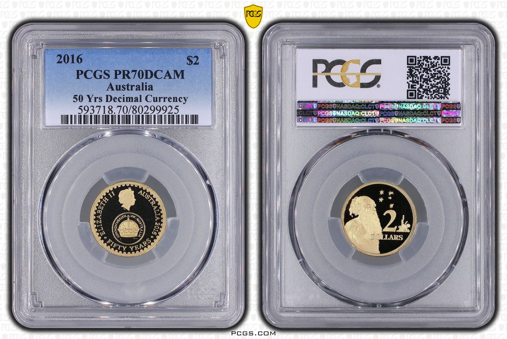 50 Yrs Decimal Currency, Two Dollar, 2016, PCGS PR70DCAM