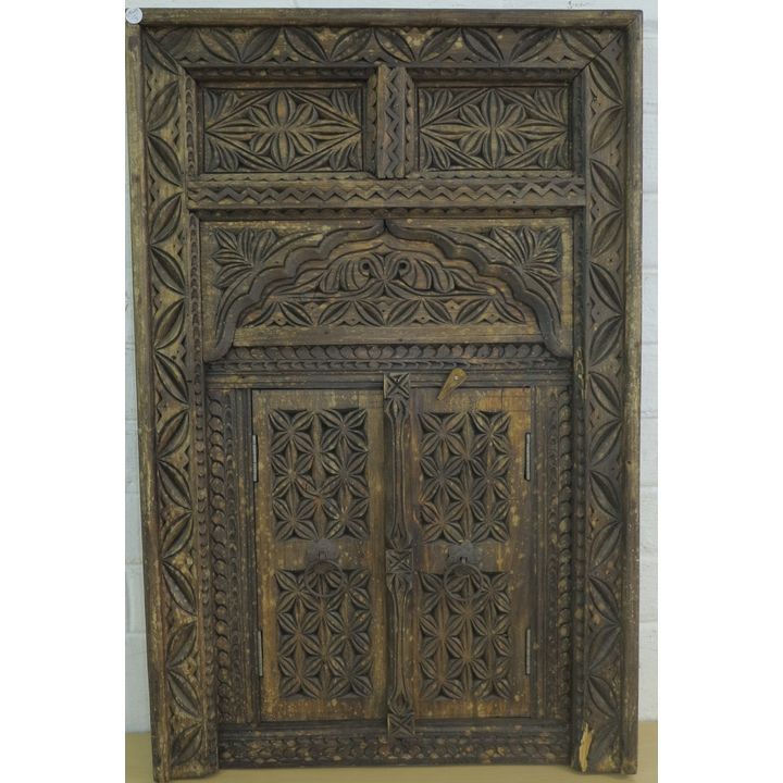 INDIAN CARVED WINDOW PANEL