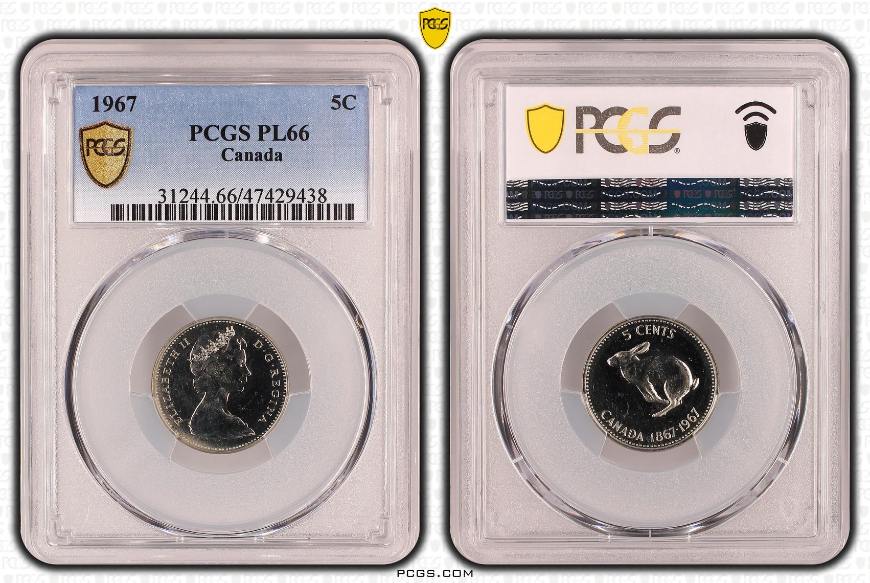 Canada, Five Cent, 1967, PCGS PL66