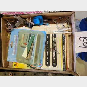 Cooking thermometer, cookbooks and office supplies