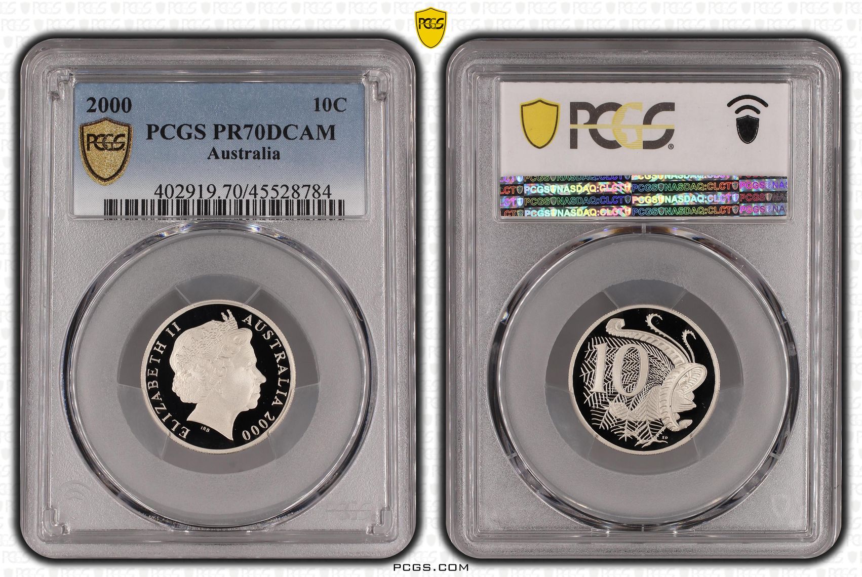 Elizabeth II, Ten Cent, 2000, PCGS PR 70DCAM