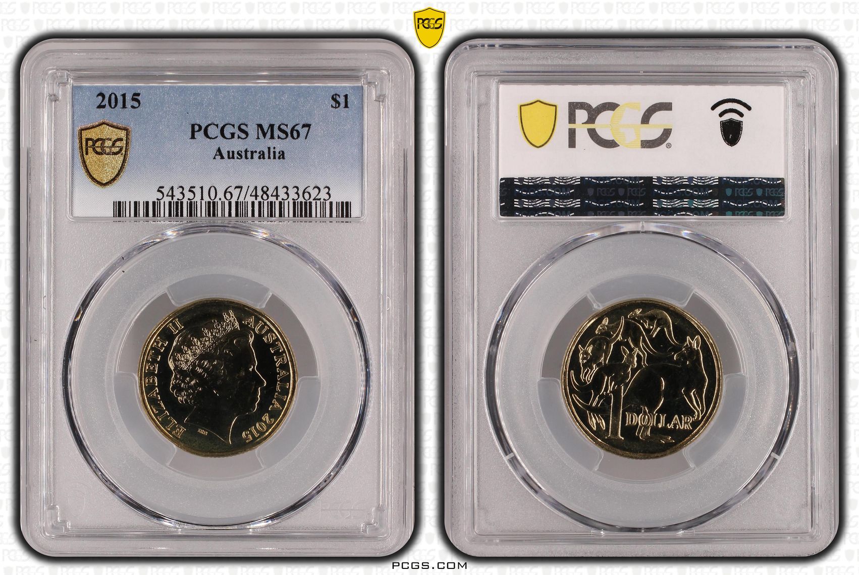 Elizabeth II, One Dollar, 2015, PCGS MS67