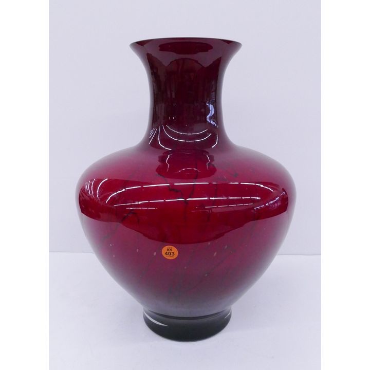 Large Red Art Glass Vase- 18''