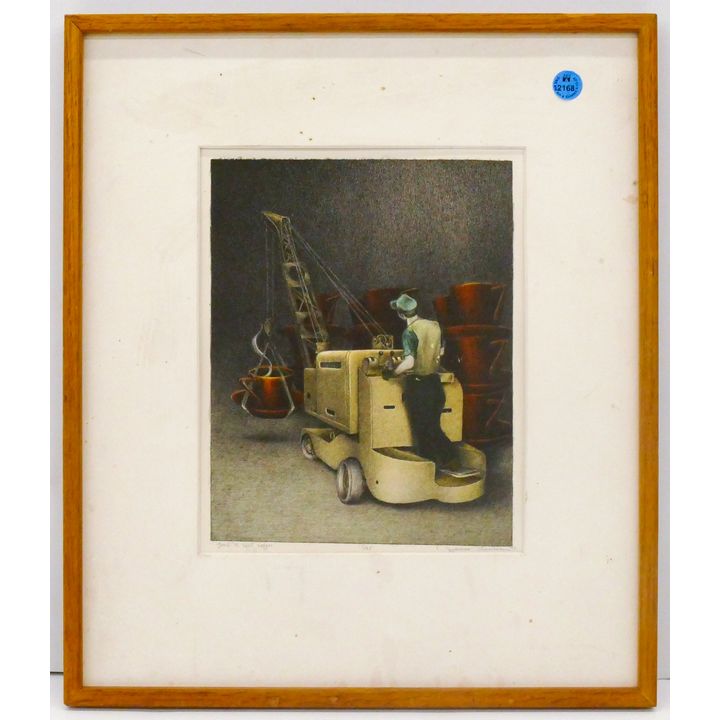 James Claussen ''Load'n Hot Coffee'' S/N Lithograph Framed 17''x15''