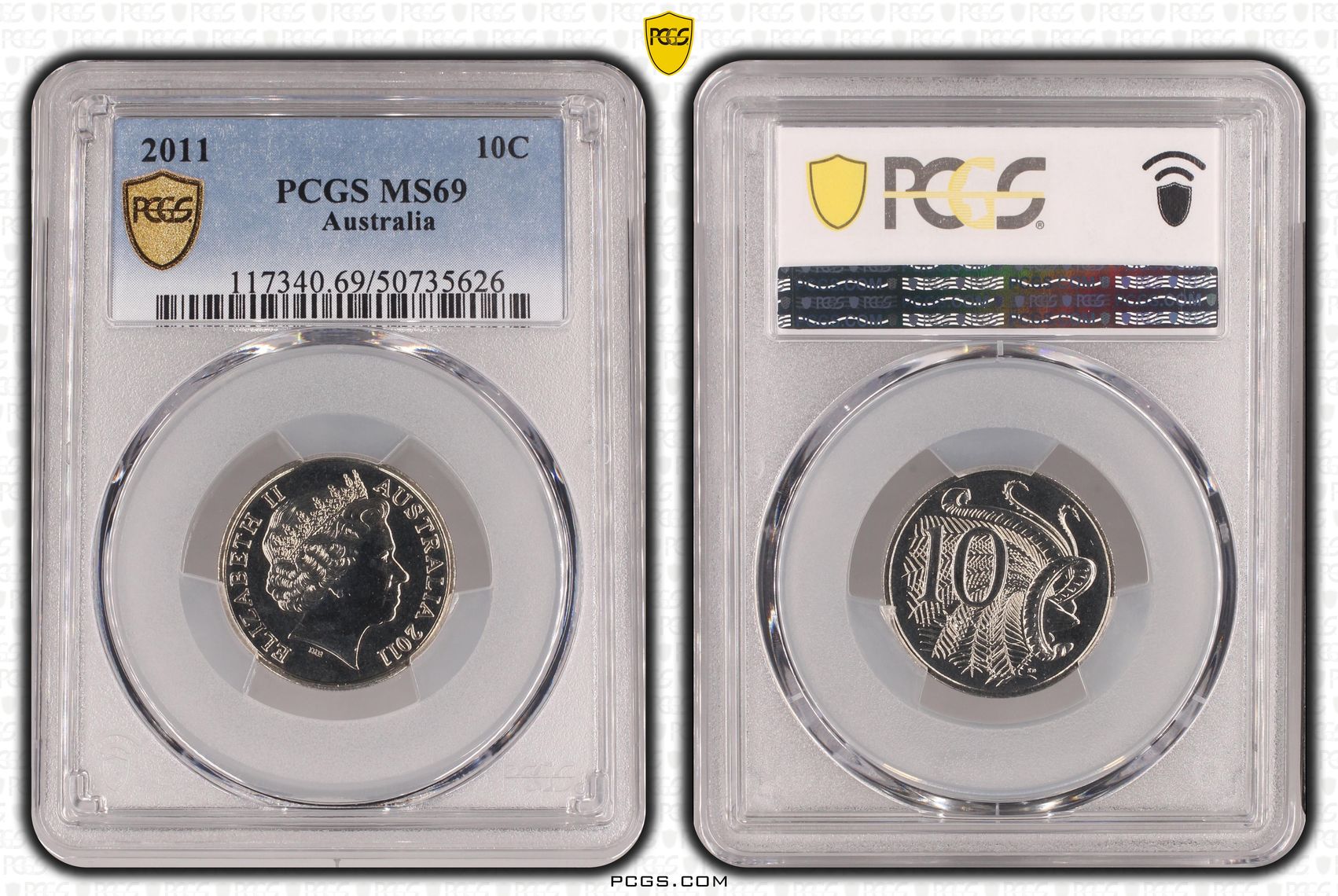POP 1/0, Ten Cent, 2011, PCGS MS69