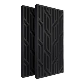 Acoustic Diffusion Panels - 2 Pack - Black - parts cracked