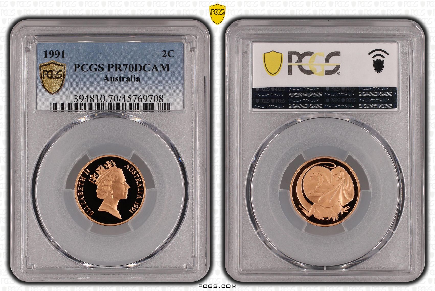 Elizabeth II, Two Cent, 1991, PCGS PR70DCAM