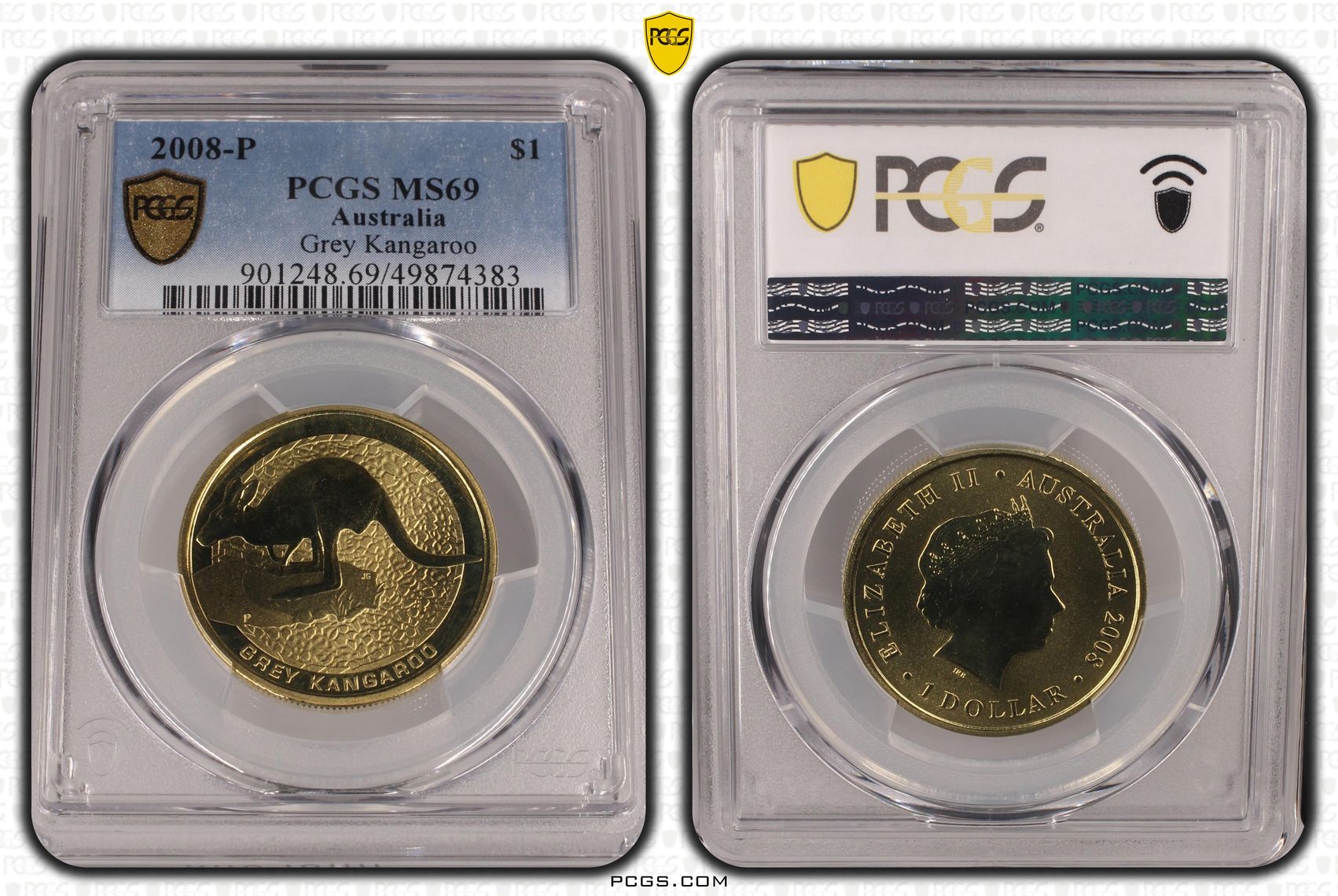 Grey Kangaroo POP 2/0, One Dollar, 2008-P, PCGS MS69