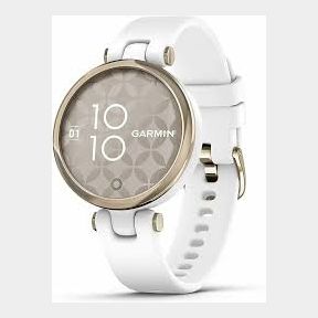Garmin Lily Smartwatch - Cream Gold Bezel with White Case and Silicone Band - Bar 9901042080467 |51750/12559 AS (HV)