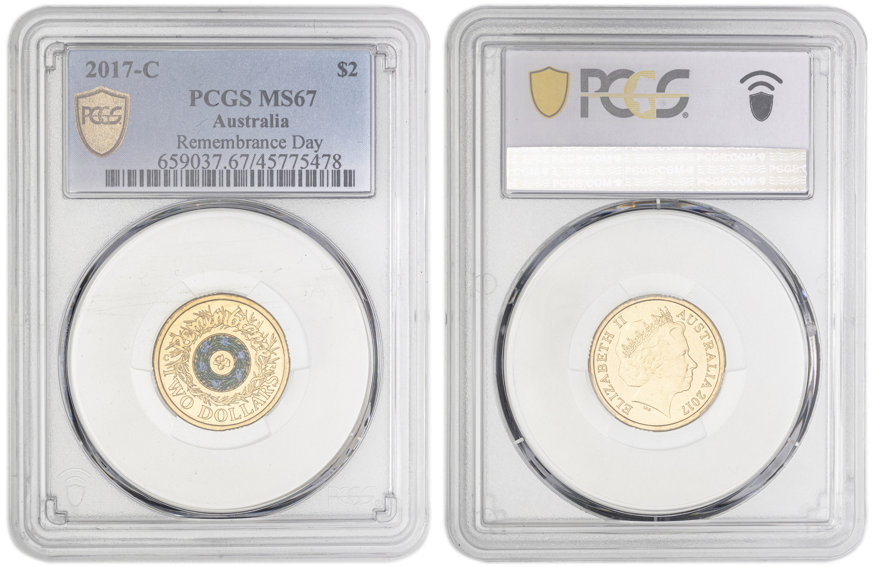 Remembrance Day Colorized , Two Dollar, 2017-C, PCGS MS67