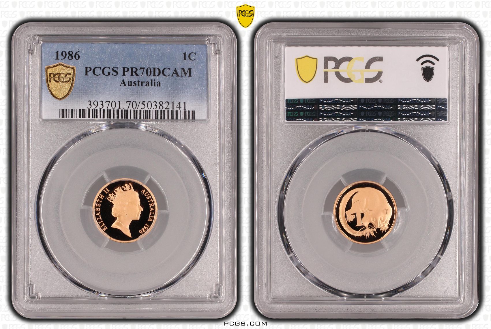 One Cent, 1986, Pcgs Pr70dcam