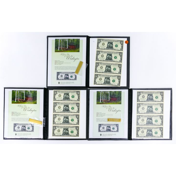3pc US $1 Washington State Commemorative Note Sets - $12 Face