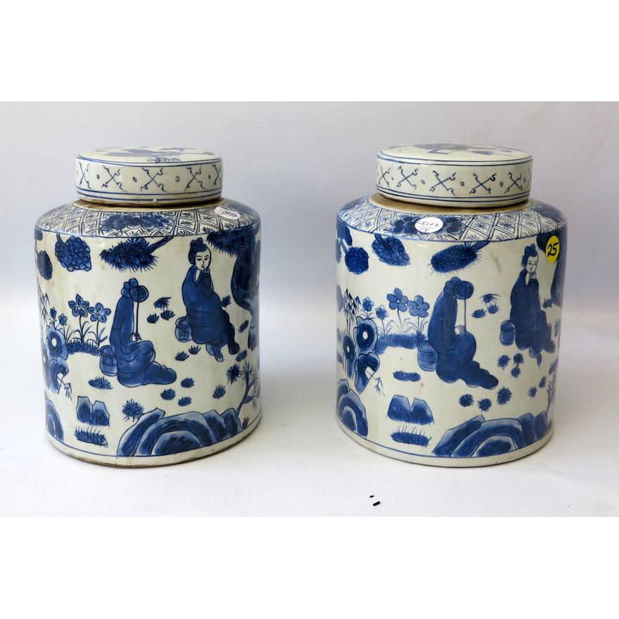 PAIR OF CHINESE PORCELAIN GINGER JARS,