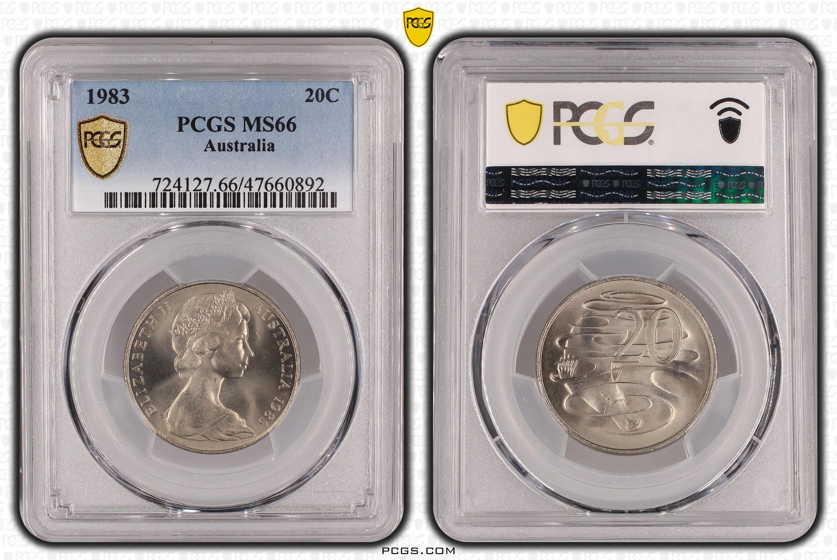 Elizabeth II, Twenty Cent, 1983, PCGS MS66