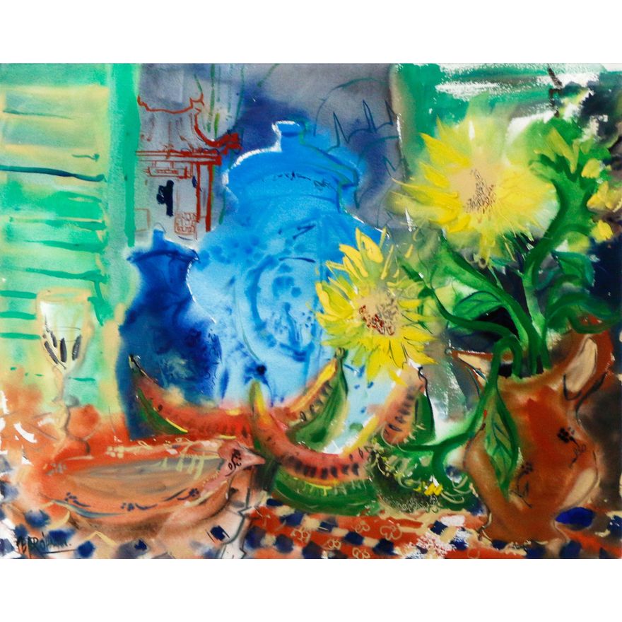 Peter O’Hagan 'Macau - Interior with Chinese Pots and Portugese Pottery'