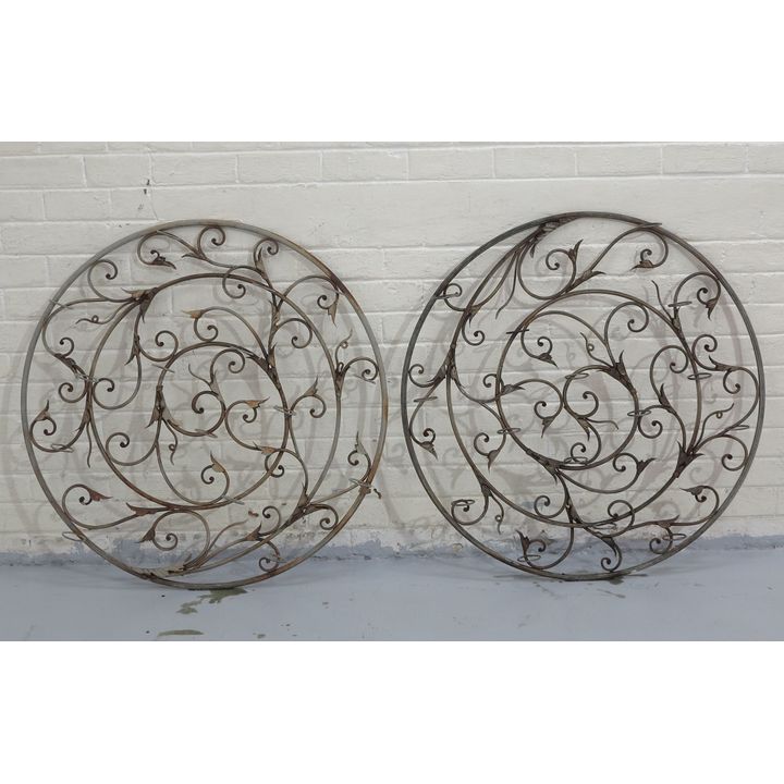 PAIR OF LARGE STEEL WALL PLAQUES