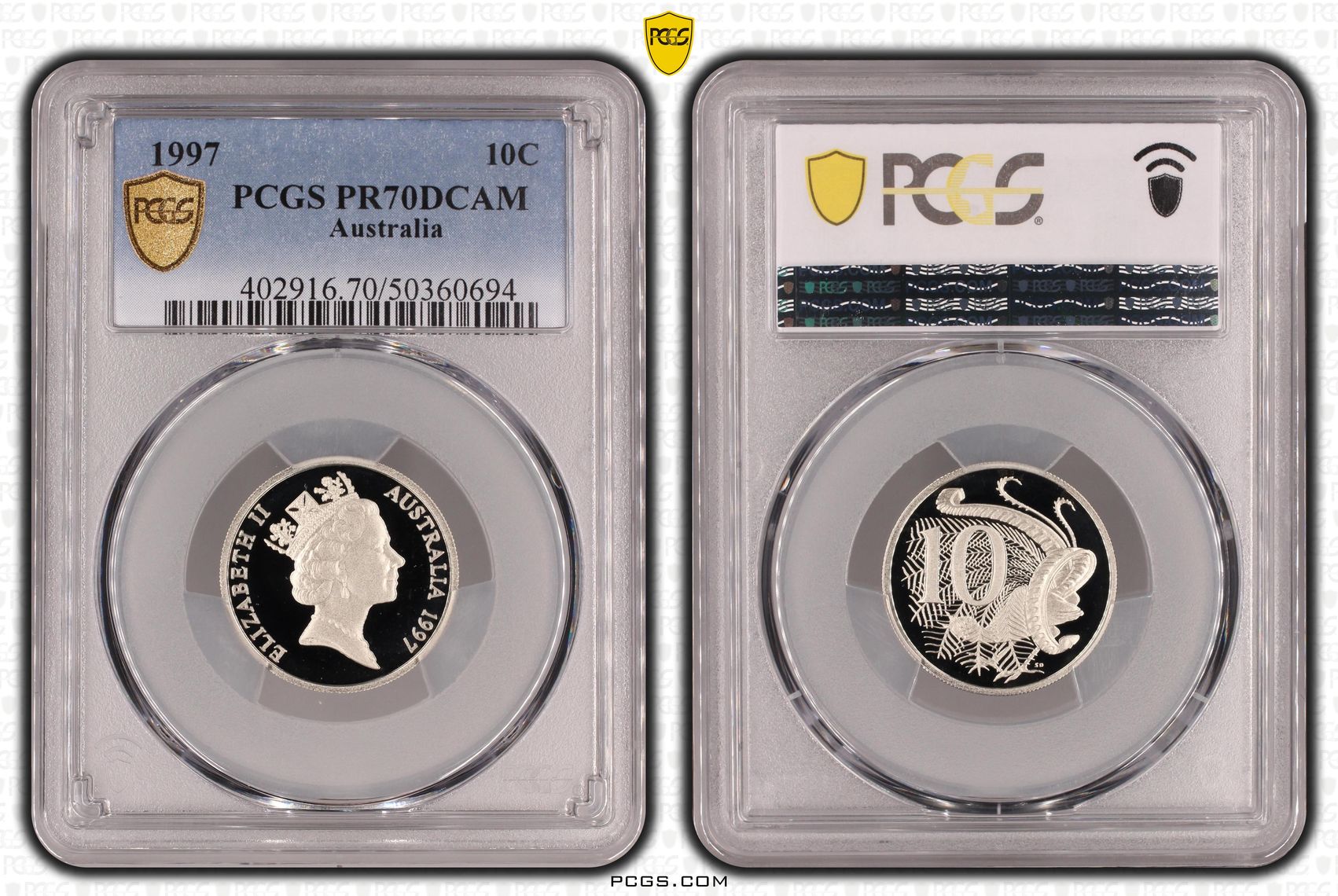 Ten Cent, 1997, Pcgs Pr70dcam