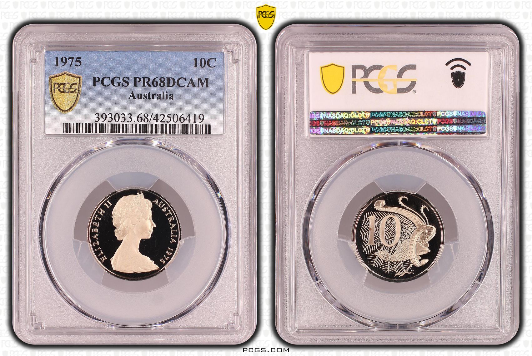 Ten Cent, 1975, Pcgs Pr68dcam