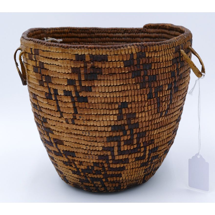 Antique Cowlitz Indian Hard Basket