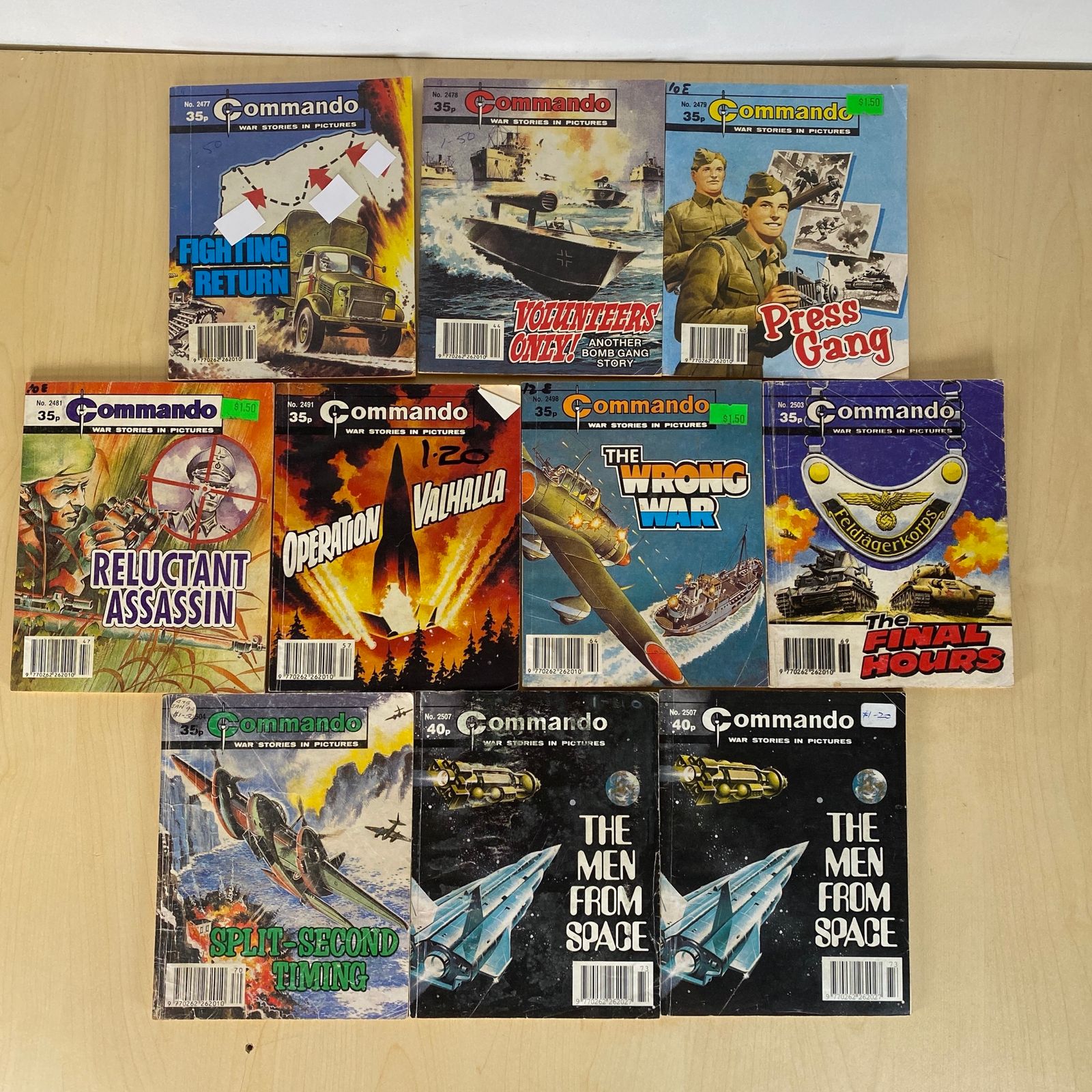 Commando War Comics Issues - 2477, 2478, 2479, 2481, 2491, 2498, 2503, 2507