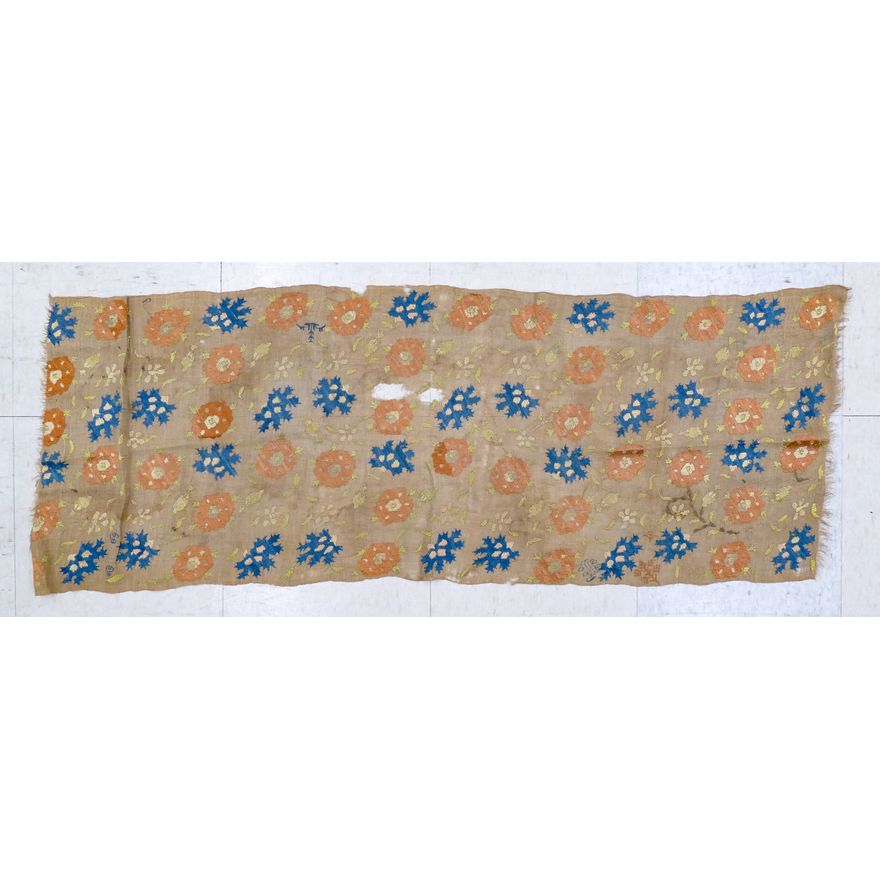 Silk Embroidered Linen Panel