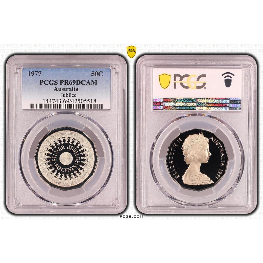 Elizabeth II, Jubilee, Fifty Cent, 1977, PCGS PR69DCAM