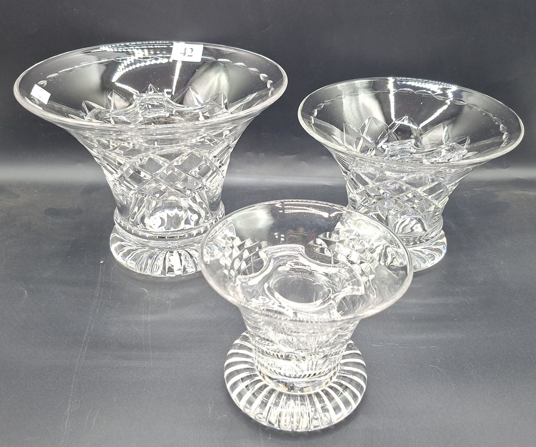 42 · STUART CUT CRYSTAL VASES