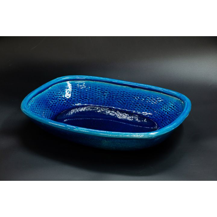 Len Castle - Large alkaline blue platter