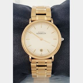 LADIES MICHEL HERBELIN PARIS WATCH WITH DATE FUNCTION 33MM CASE - 51929/3363