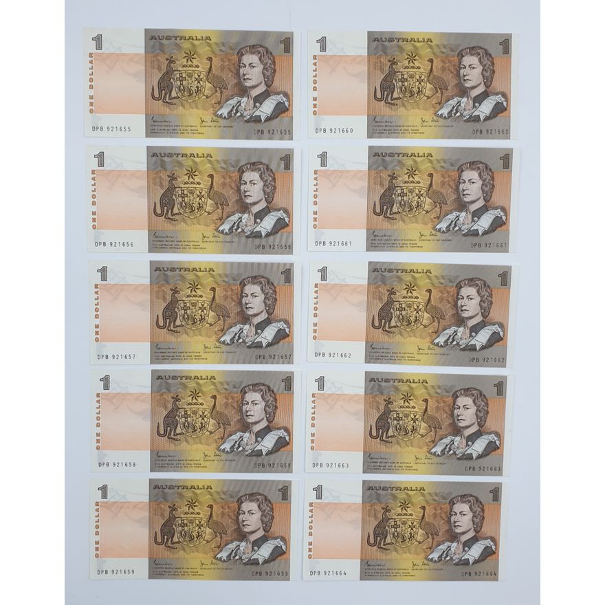 Consec. Aus. J/S $1 Notes