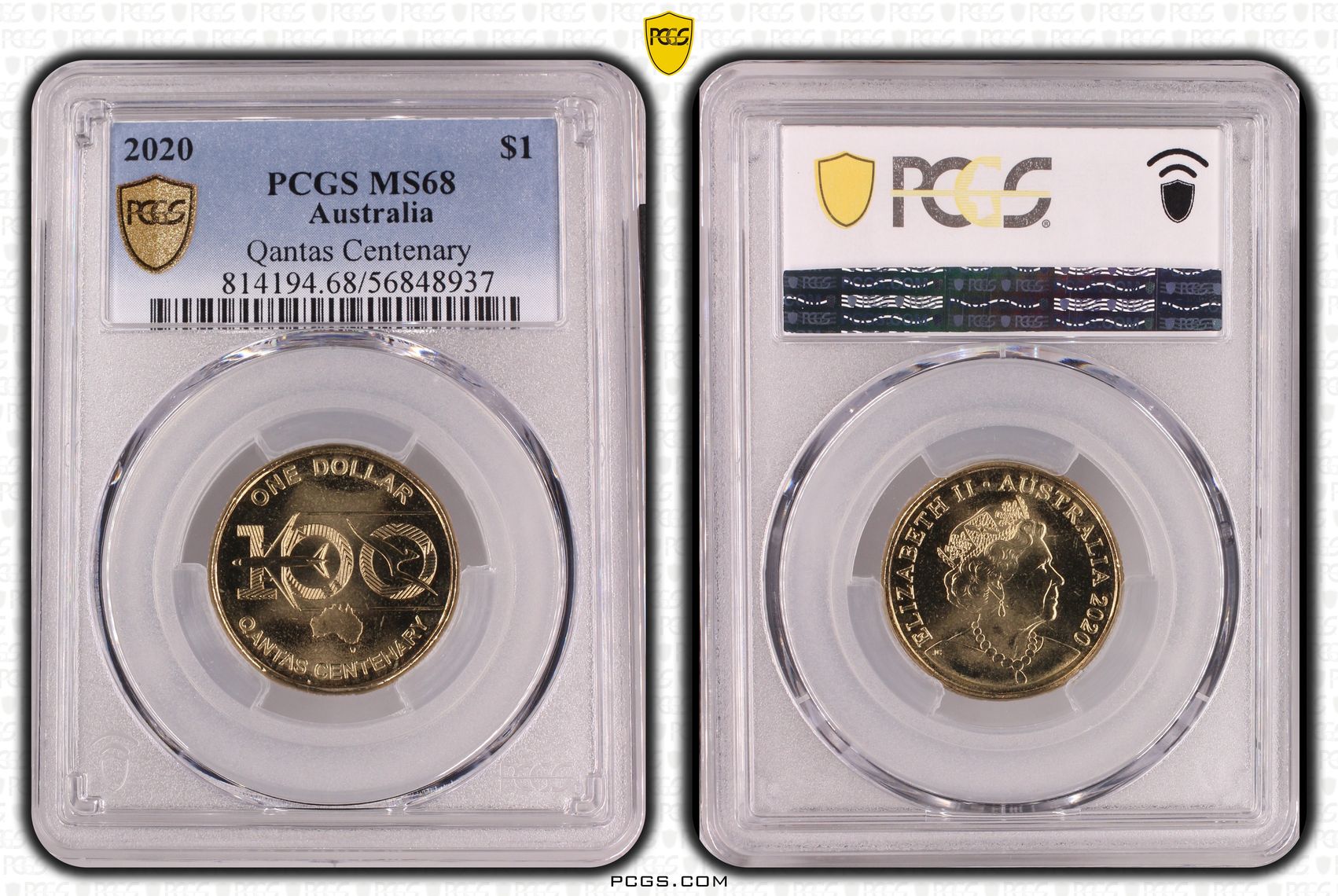 Qantas Centenary, 5/0, One Dollar, 2020, MS68