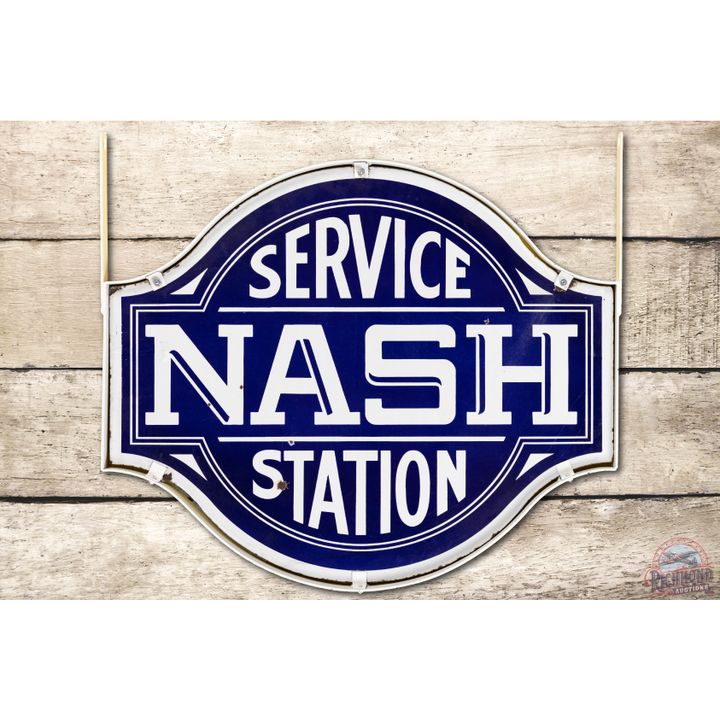 Nash Service Station Porcelain Sign & Ring TAC 8.25 & 8.0