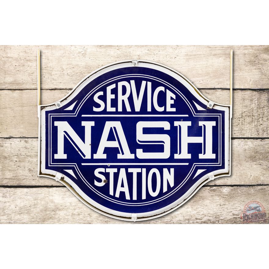 Nash Service Station Porcelain Sign & Ring TAC 8.25 & 8.0