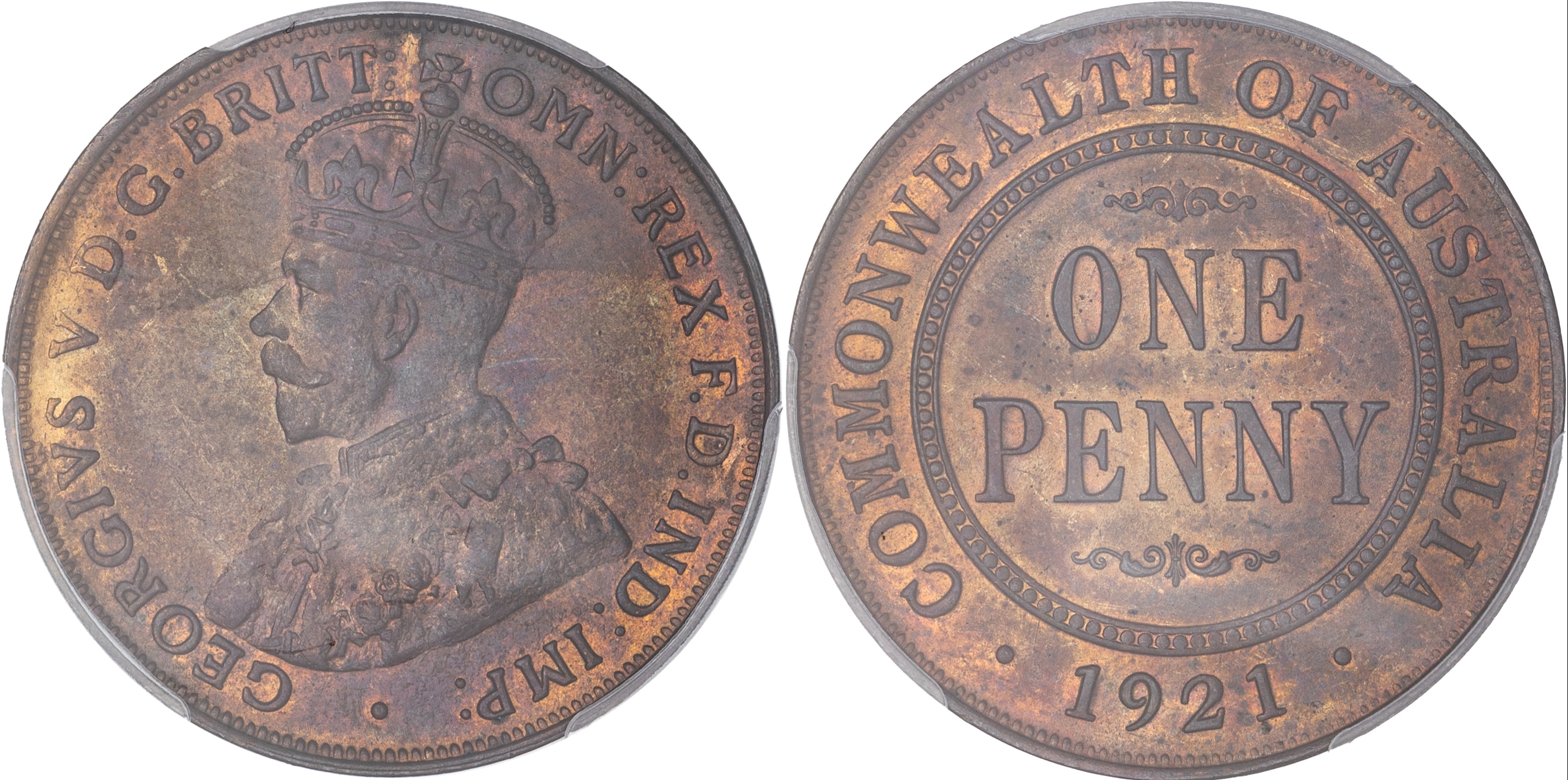 George V, Indian Obverse, Penny, 1921, PCGS MS64BN