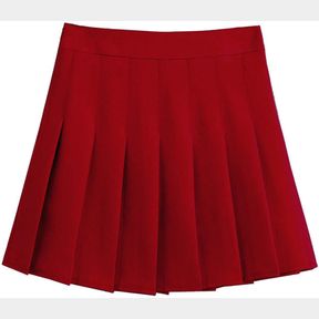 WOMEN'S HIGH WAIST A-LINE PLEATED MINI SKIRT SHORT TENNIS SKIRT RED, LARGE
