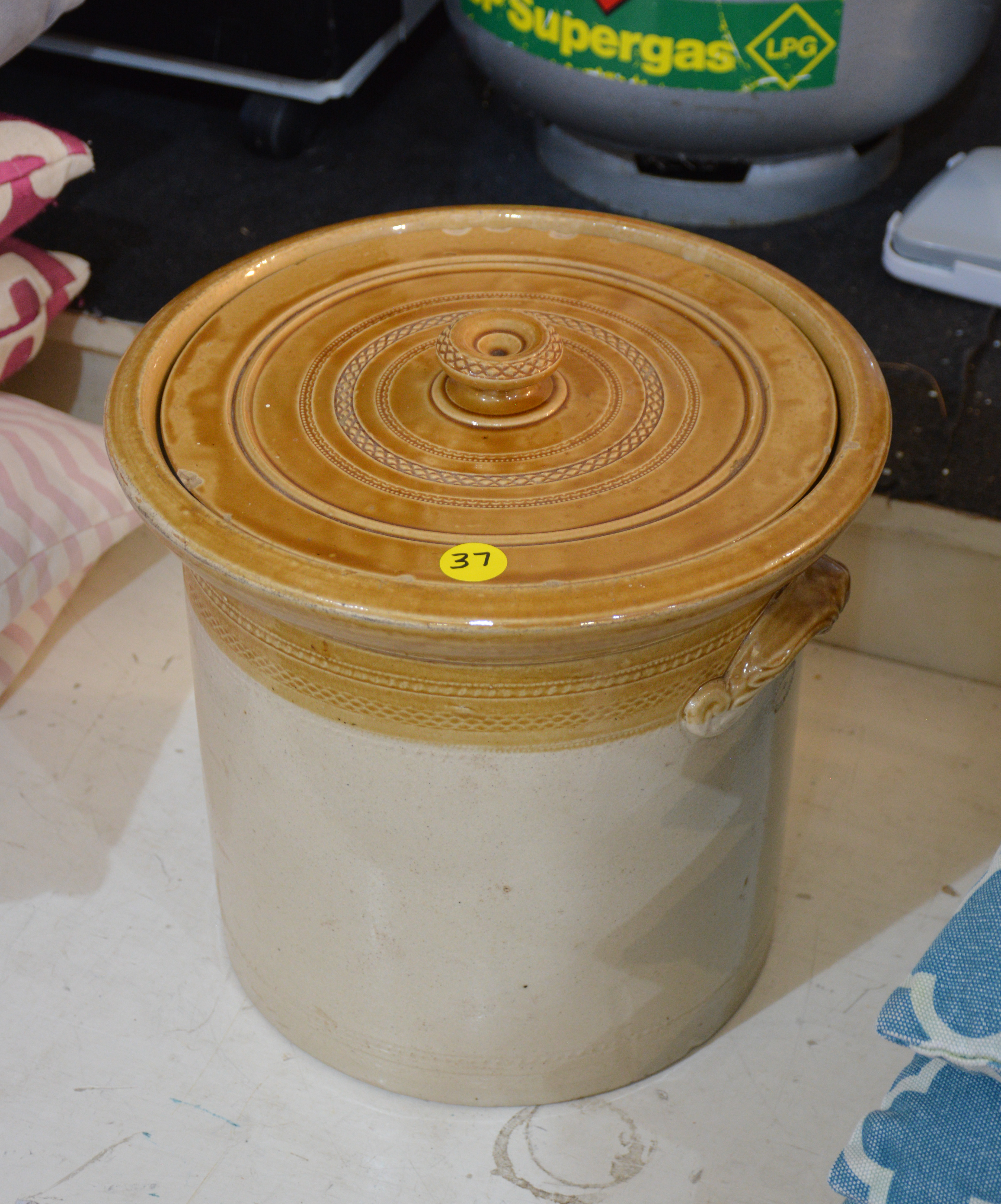 Large Lidded Vintage Stone Crock — NZ auction result