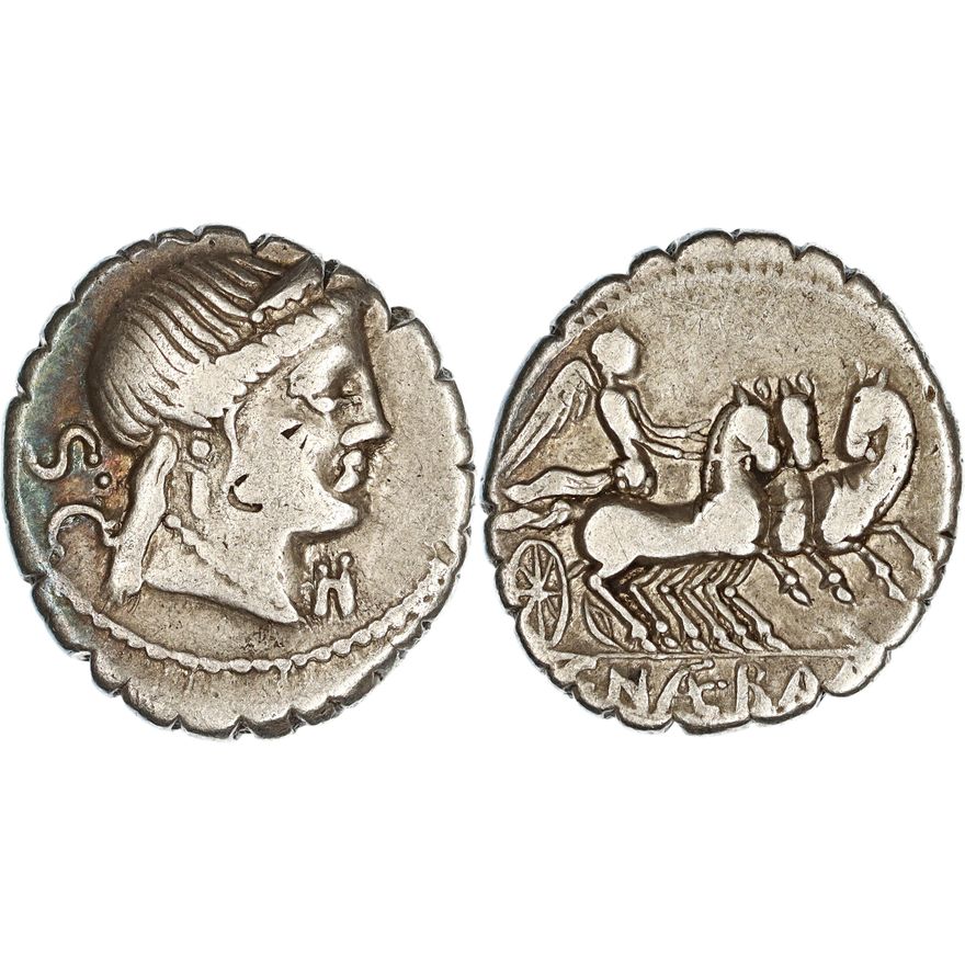 Roman Republic, C. Naevius Balbus, Silver Denarius, 79 BC,  nVF