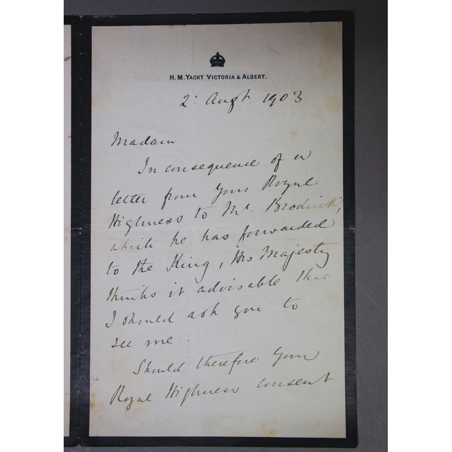 Sir Francis Knollys to Queen Alexandra [1903]