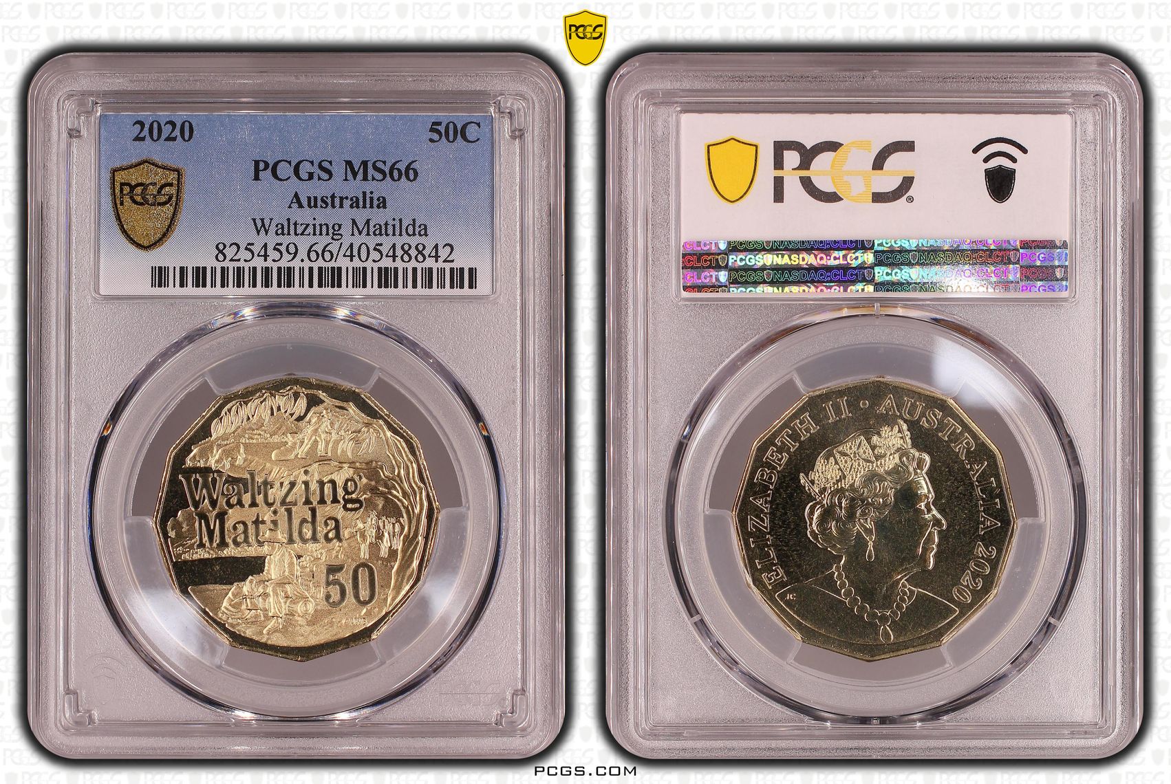 Waltzing Matilda, Fifty Cent, 2020, PCGS MS66