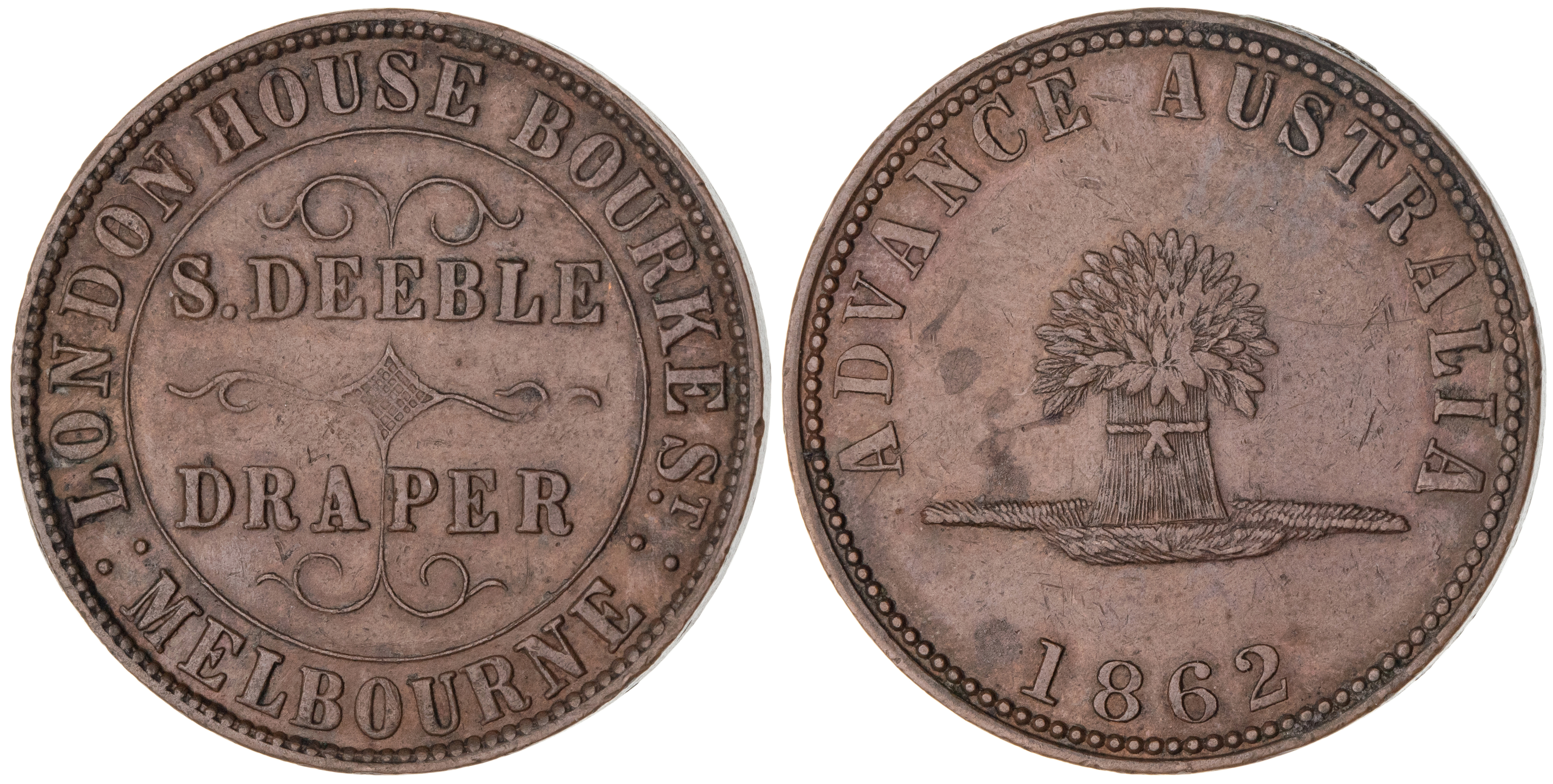 Melbourne, Victoria, S. Deeble, Penny, 1862, aEF