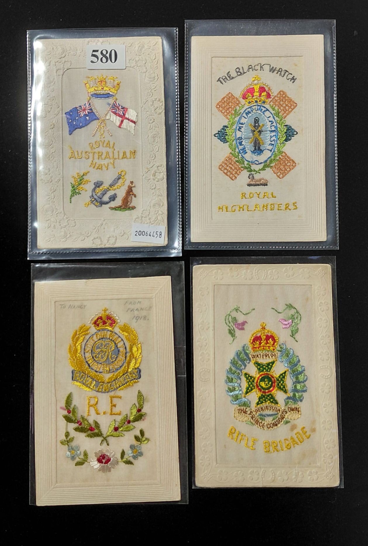 580 · SILK POSTCARDS - WWI