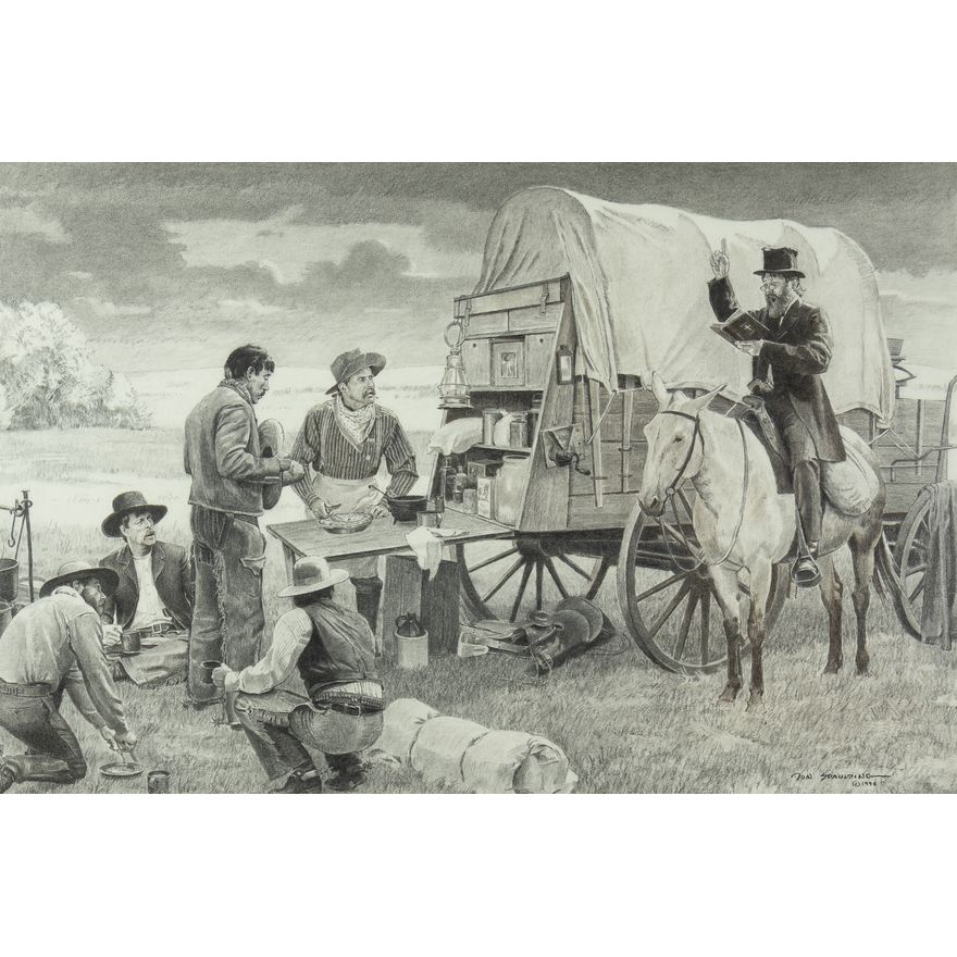 Donald Spaulding (1926-2021): Study for Chuck Wagon Congregation, 1996