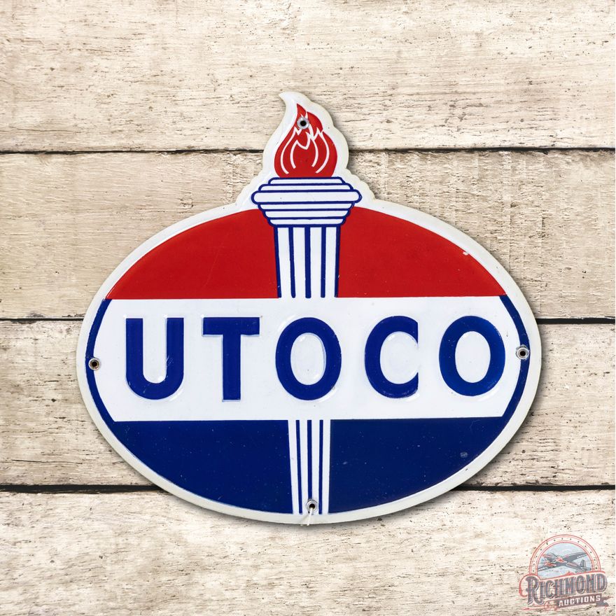 13" UTOCO Porcelain Pump Plate Sign