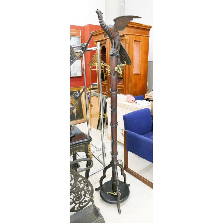 Old Chinese Rosewood Phoenix Coat Rack- 74x21'' with some old repairs