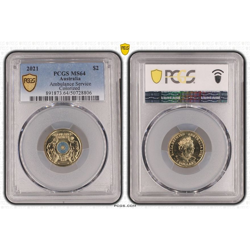 Ambulance Service - Colorized, Two Dollar, 2021, PCGS MS64