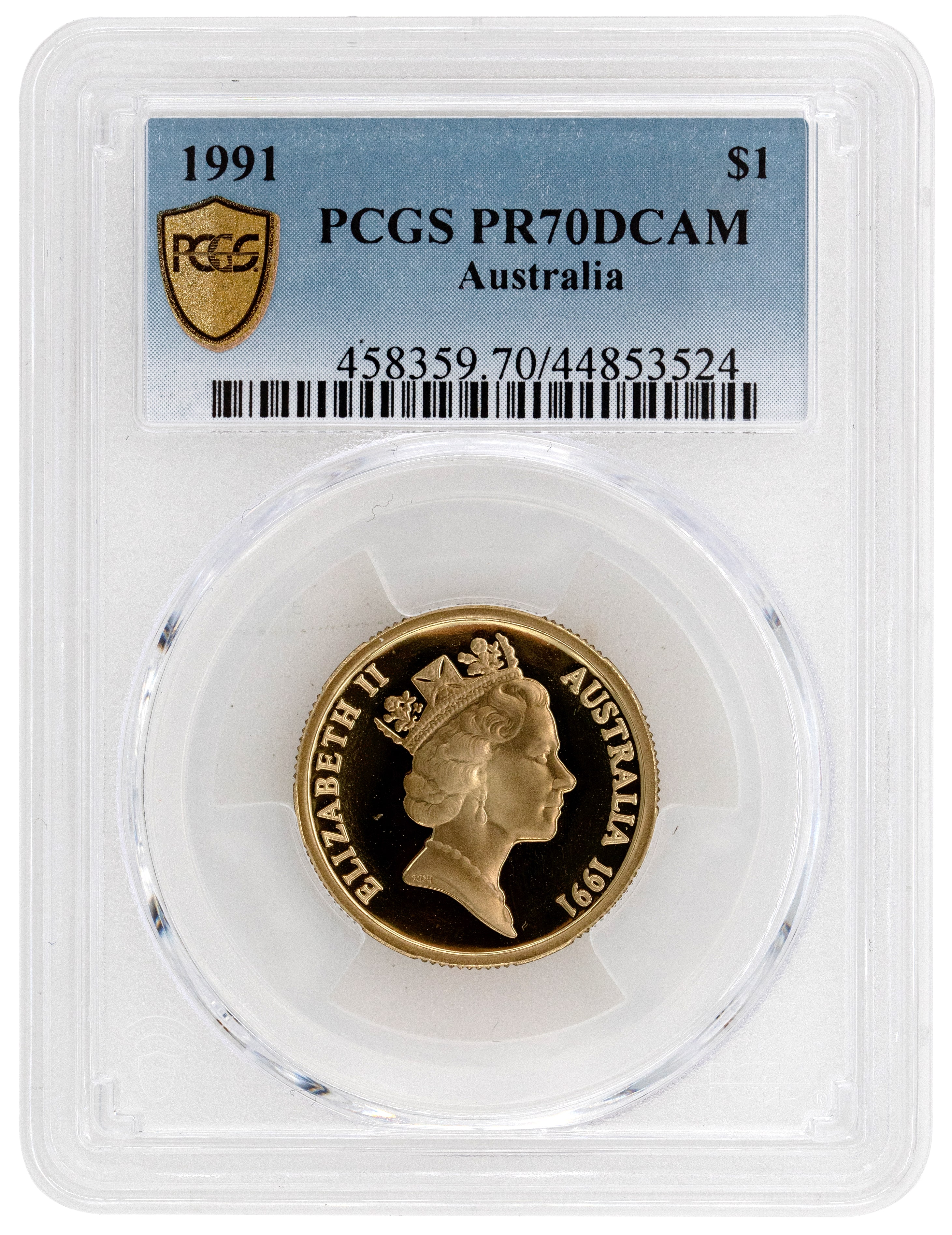 1991 Australia One Dollar, $1 PCGS - PR70DCAM POP 29/0 -524