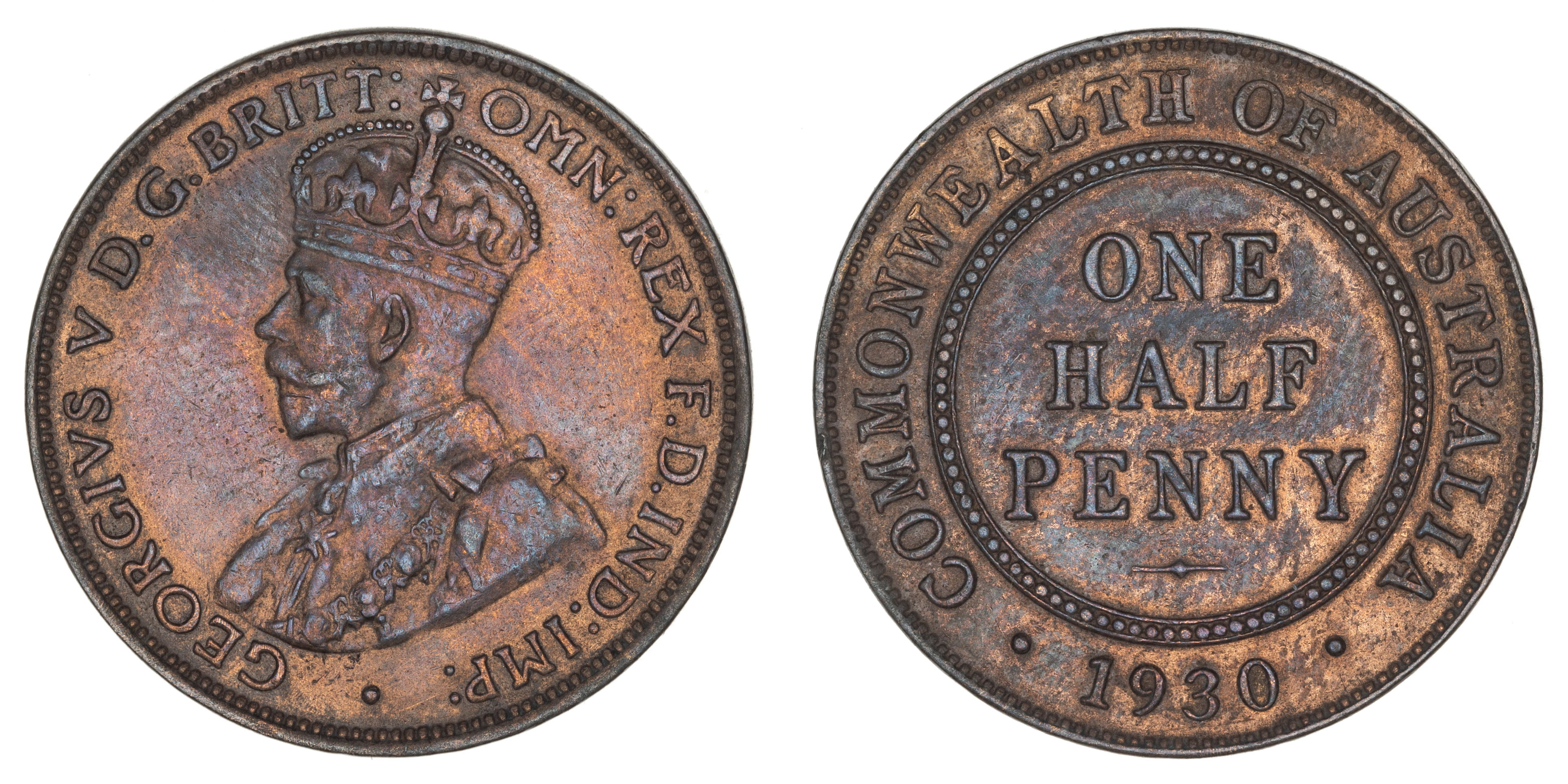 George V, Halfpence, 1930, aEF